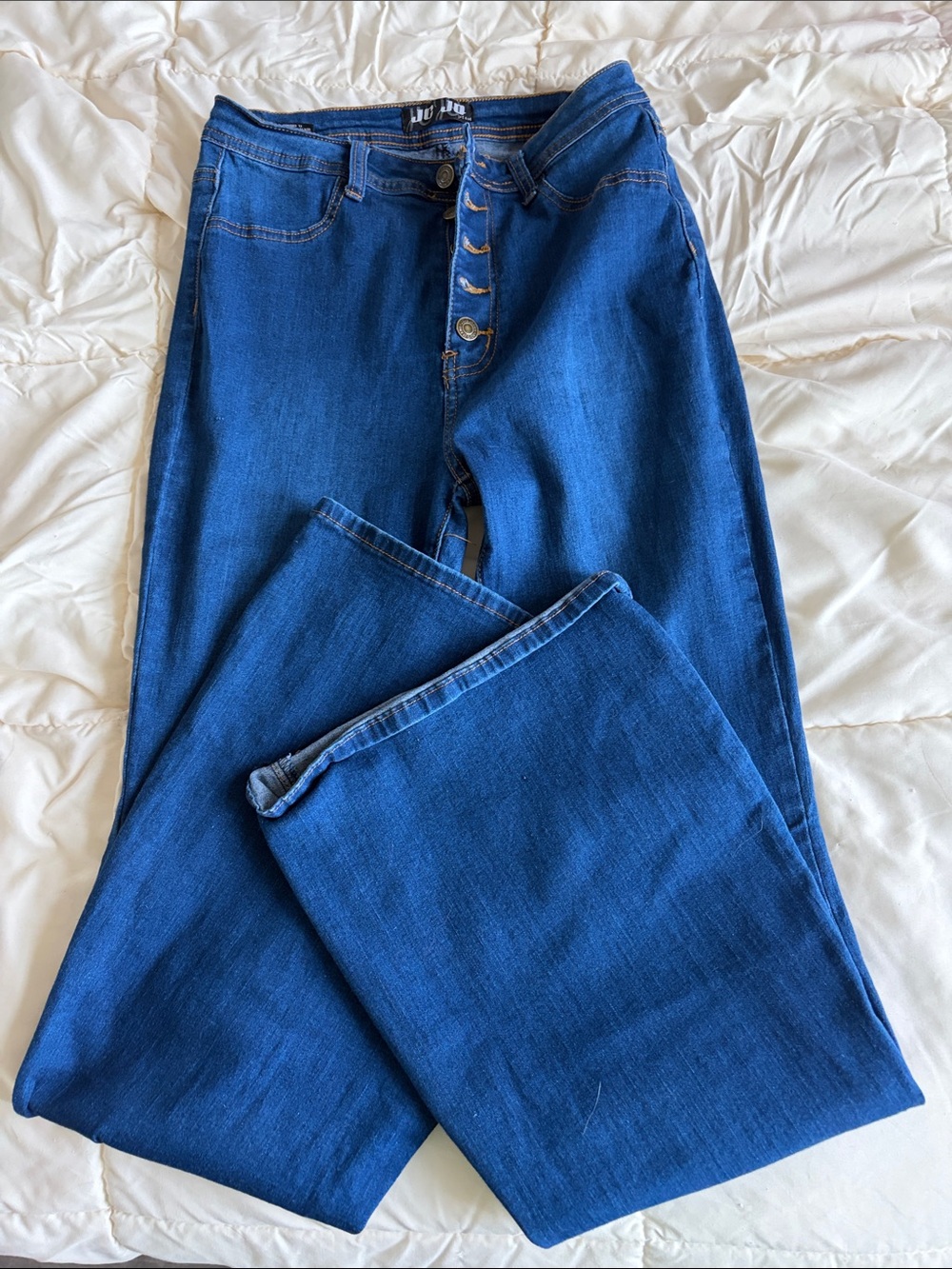 High-Waist Flare Jeans in Deep Blue